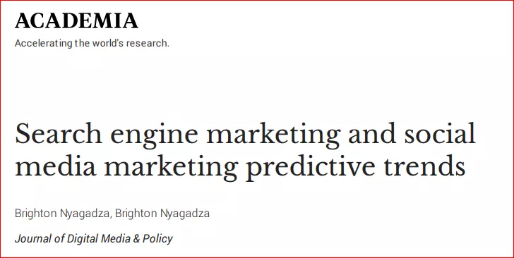 Search engine marketing and social
media marketing predictive trends