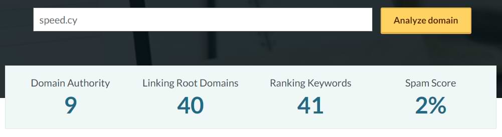 Moz Domain Authority rating