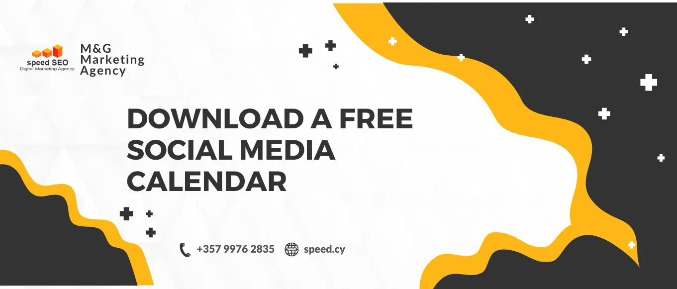 Banner to download a free and extensive social media calendar
