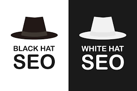 White hat and white hat illustrating the good and unethical SEO practices - Blackhat seo 