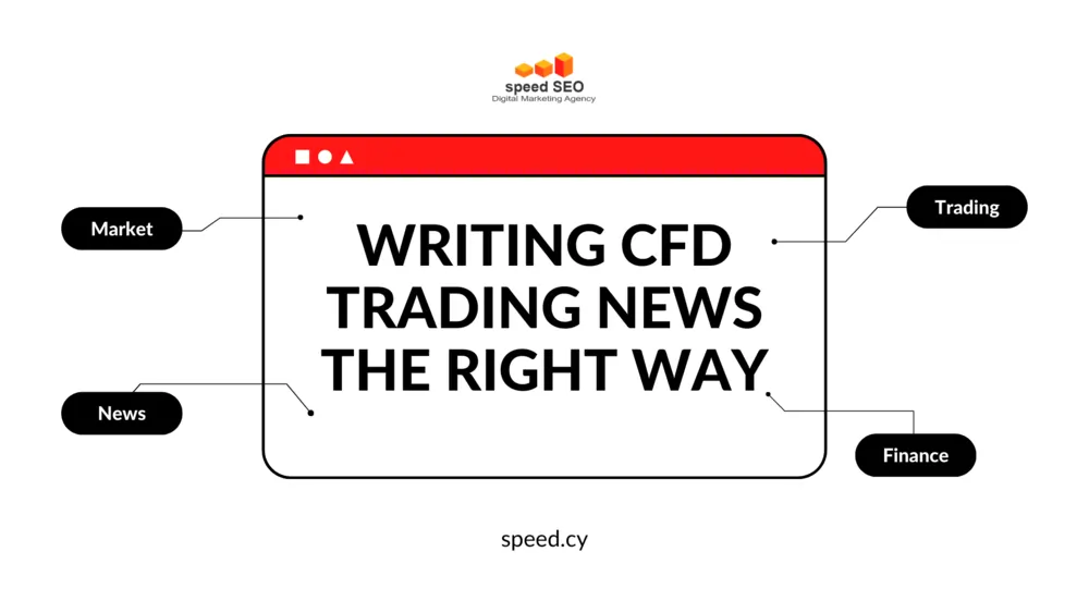 Illustration about writing news about cfd trading