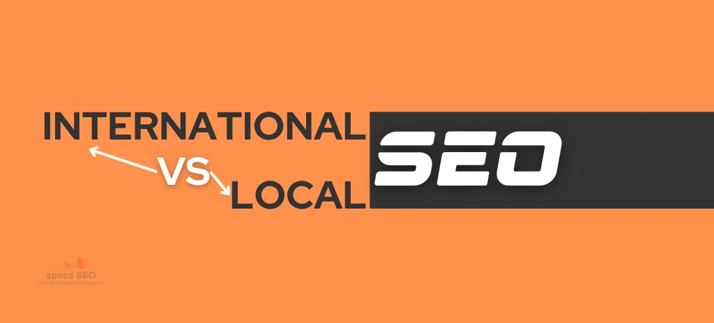 Illustration about the difference between local and international seo