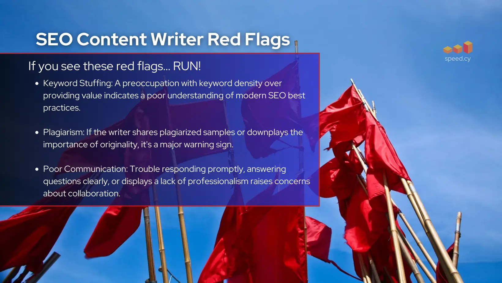 Seo content writer red flags to be aware of